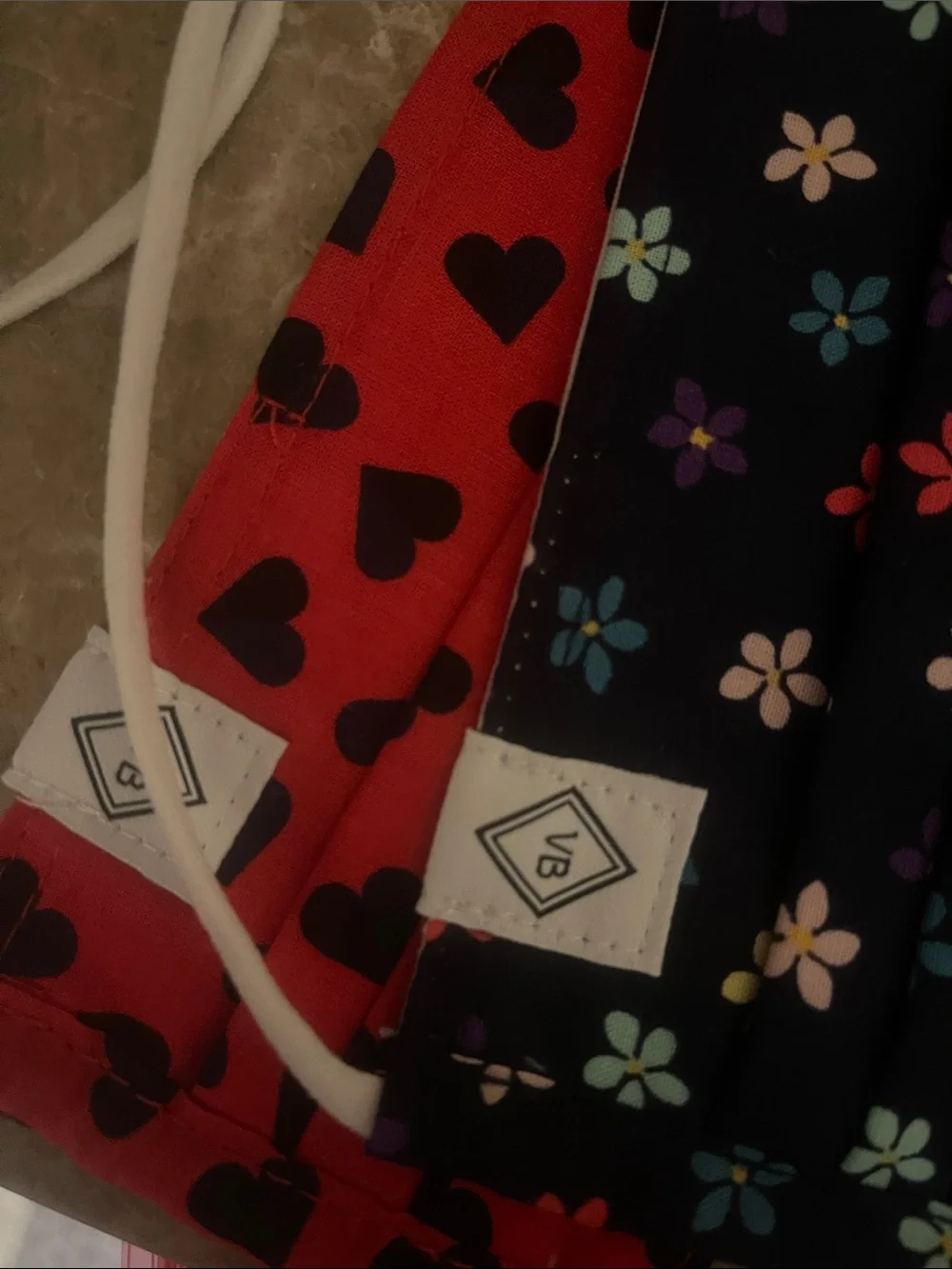 Vera Bradley Floral & Heart Print Reusable Face Masks - Black & Red